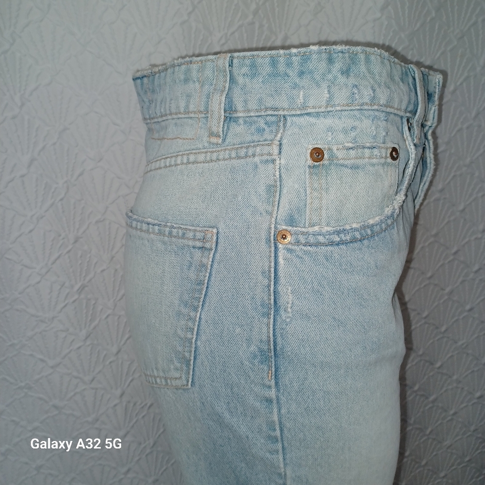 Zara Women Jeans Size 6 Blue Ankle Cropped Distressed Jeans - Picture 7 of 15